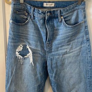 Ripped Madewell Classic Straight Leg Jean
